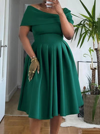 Solid Off-Shoulder Dress