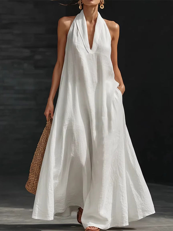 V-Neck Sleeveless Dress