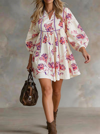 Printed V-Neck Dress