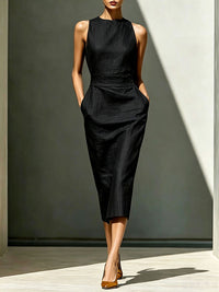 Solid Sleeveless Bodycon Dress