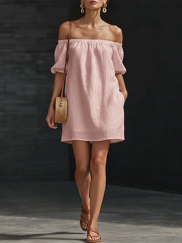 Solid Off-Shoulder Dress