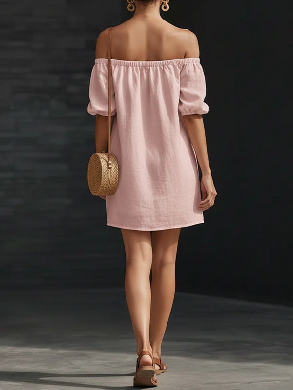 Solid Off-Shoulder Dress