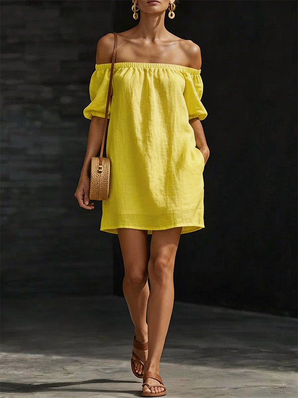 Solid Off-Shoulder Dress