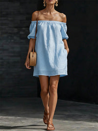 Solid Off-Shoulder Dress