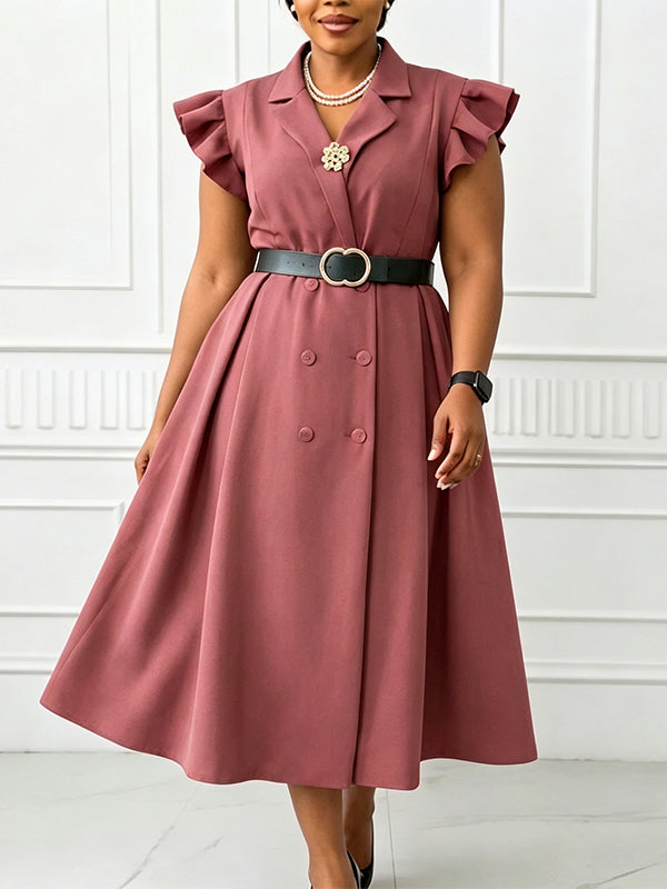 Double-Breasted Belted Dress