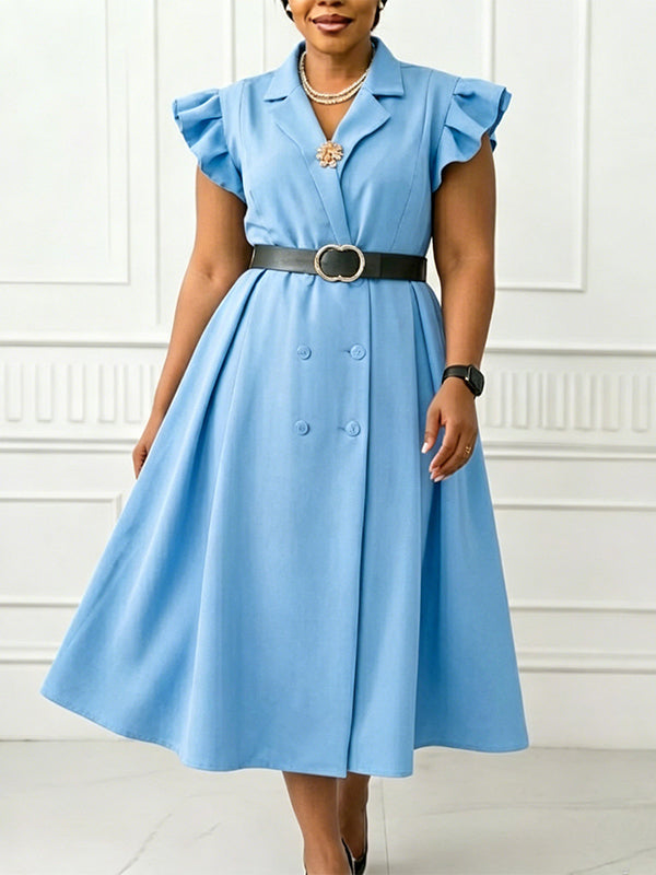 Double-Breasted Belted Dress