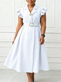 Double-Breasted Belted Dress