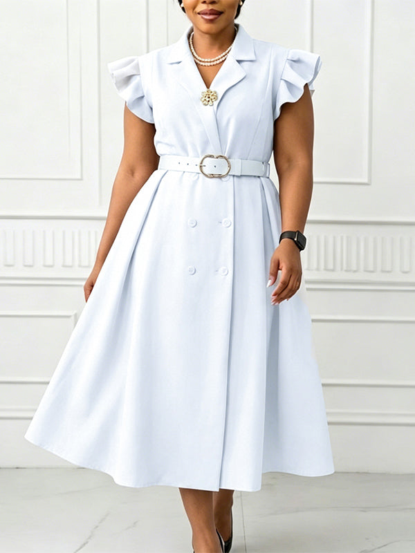 Double-Breasted Belted Dress