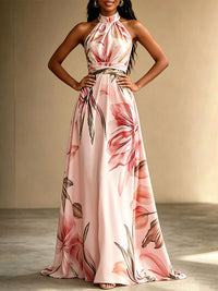 Printed Tied Sleeveless Dress