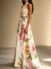 Printed Tied Sleeveless Dress