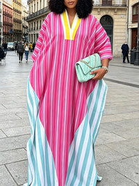 Stripe Combo Maxi Dress