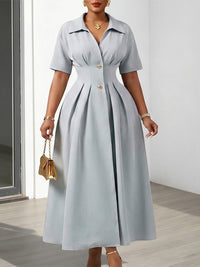 Two-Button Shirt Dress