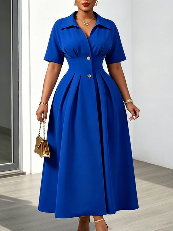 Two-Button Shirt Dress