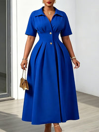 Two-Button Shirt Dress