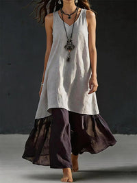 Two-Tone Sleeveless Dress
