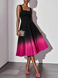 Ombre Pleated Sleeveless Dress