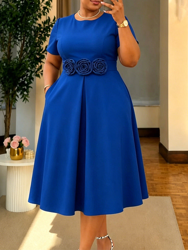 3D Floral Midi Dress