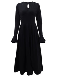 Bell-Sleeve Cutout Maxi Dress