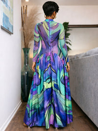 Printed Combo Maxi Dress