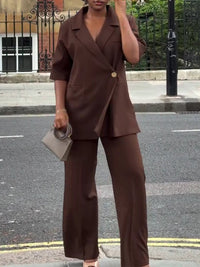 One-Button Blazer & Pants Set