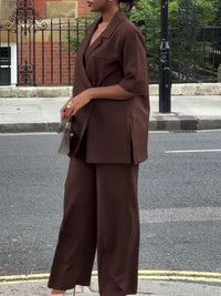 One-Button Blazer & Pants Set