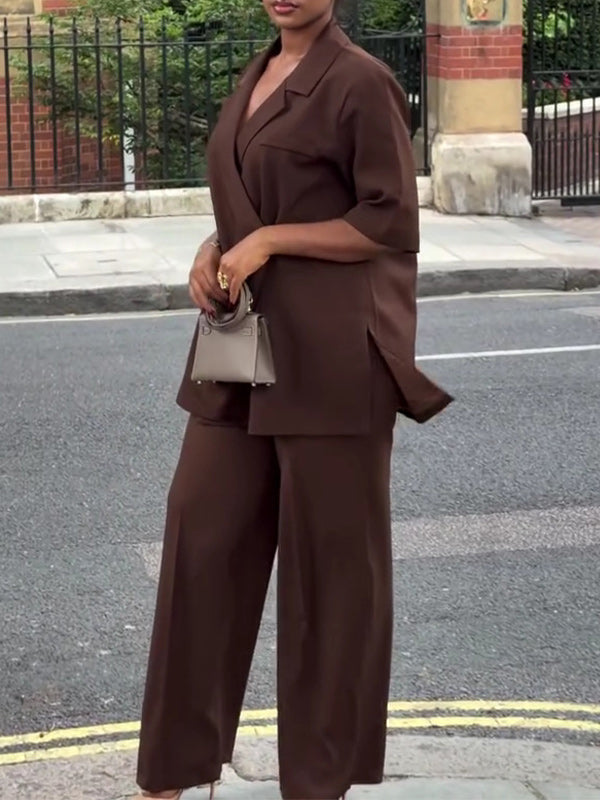 One-Button Blazer & Pants Set