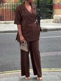 One-Button Blazer & Pants Set