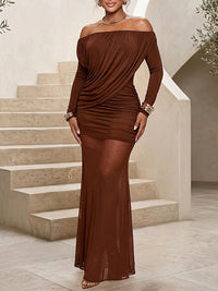 Off-Shoulder Ruched Bodycon Dress