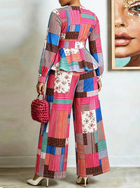 Printed Peplum Two-Piece Set