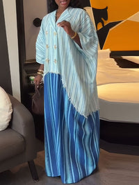 Stripe Combo Kaftan Dress