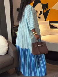 Stripe Combo Kaftan Dress