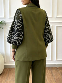 Puff-Sleeve Blazer & Pants Set