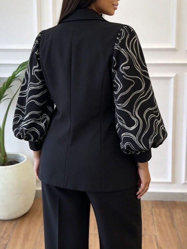 Puff-Sleeve Blazer & Pants Set