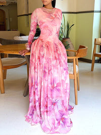 Floral Pleated Maxi Dress
