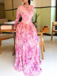 Floral Pleated Maxi Dress
