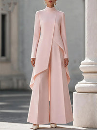 Slit Tunic Top & Wide-Leg Pants Set