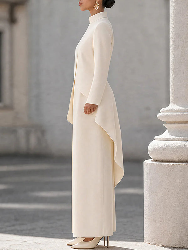 Slit Tunic Top & Wide-Leg Pants Set