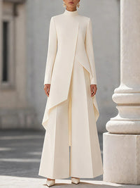 Slit Tunic Top & Wide-Leg Pants Set