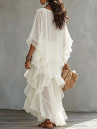 Solid Ruffle Tiered Dress