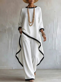 Piping Tunic Top & Pants Set