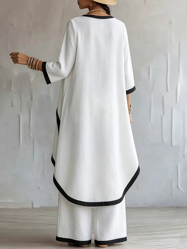 Piping Tunic Top & Pants Set