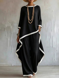 Piping Tunic Top & Pants Set