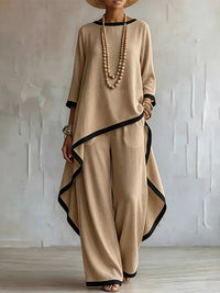 Piping Tunic Top & Pants Set