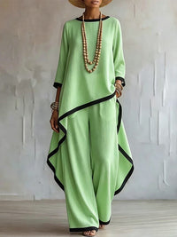 Piping Tunic Top & Pants Set