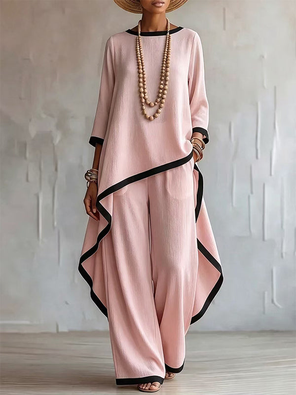 Piping Tunic Top & Pants Set
