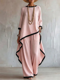 Piping Tunic Top & Pants Set