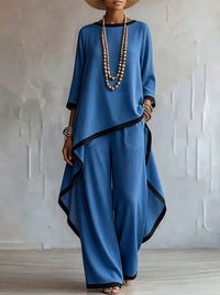 Piping Tunic Top & Pants Set