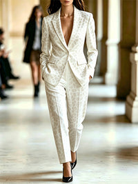 Printed Blazer & Pants Set