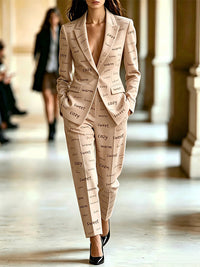 Printed Blazer & Pants Set