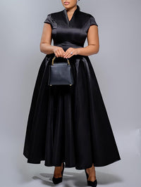 V-Neck Satin Dress